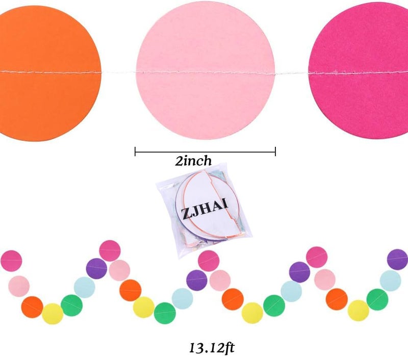 ZJHAI Happy Birthday Banner Decorations, Rainbow Birthday Decorations Set, Paper Flags with 9 Honeycomb Balls and Circle Dots Garland for Door Backdrop Wall Hanging Birthday Party Supplies - Image 4